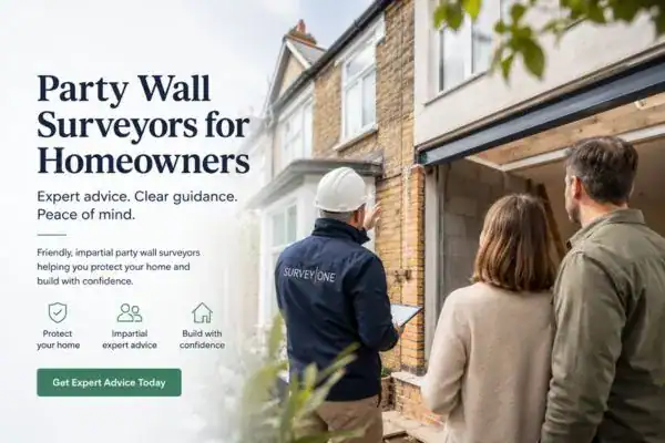 Image of couple with Party wall survey from Survey One Northampton